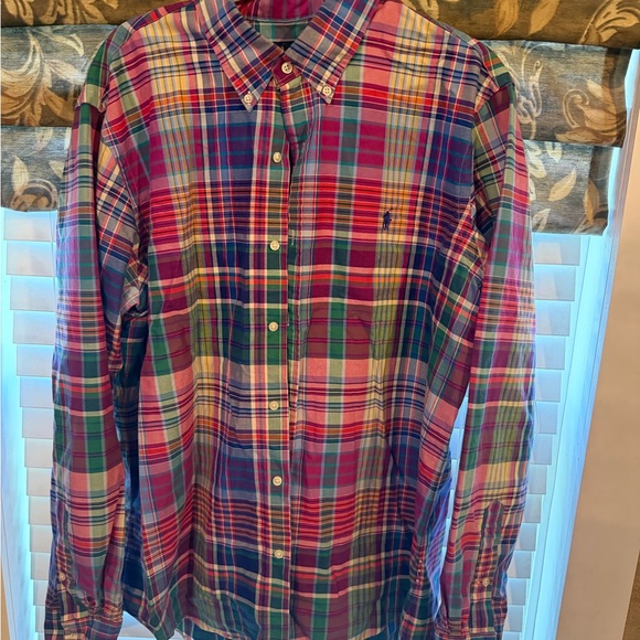 Ralph Lauren Multicolor Plaid Button-Down Shirt in Pink, Blue, Green - Picture 2 of 4